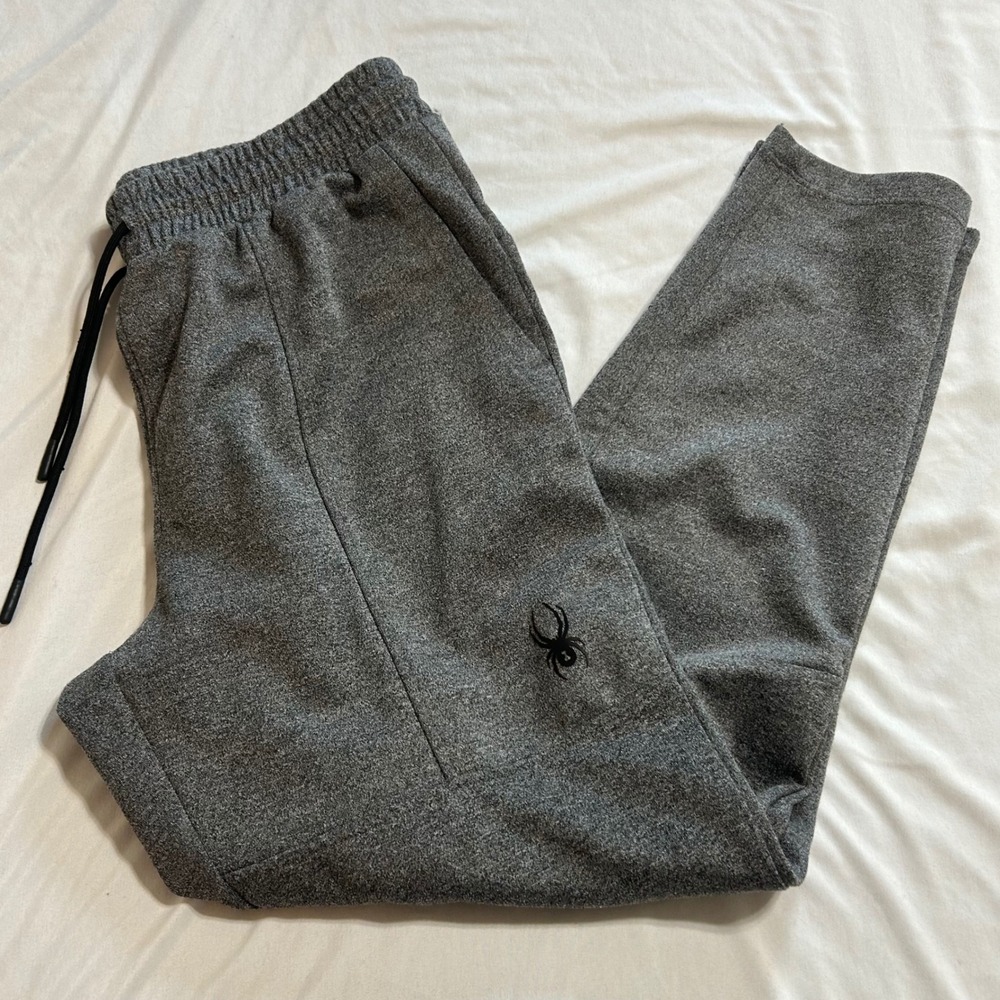 Spyder Active Mens Jogger Pants Gray Heather Tapered Sweats Size M SPM739U